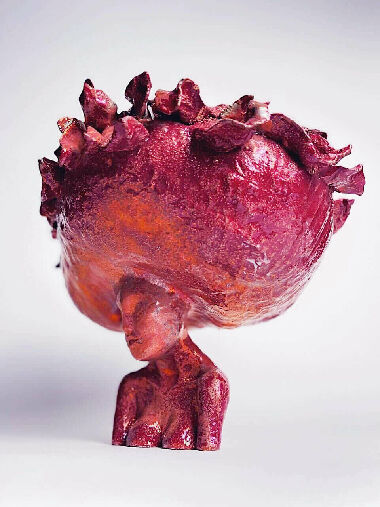 Керамічна скульптура "Квіткова леді"