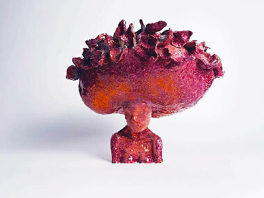 Керамічна скульптура "Квіткова леді"