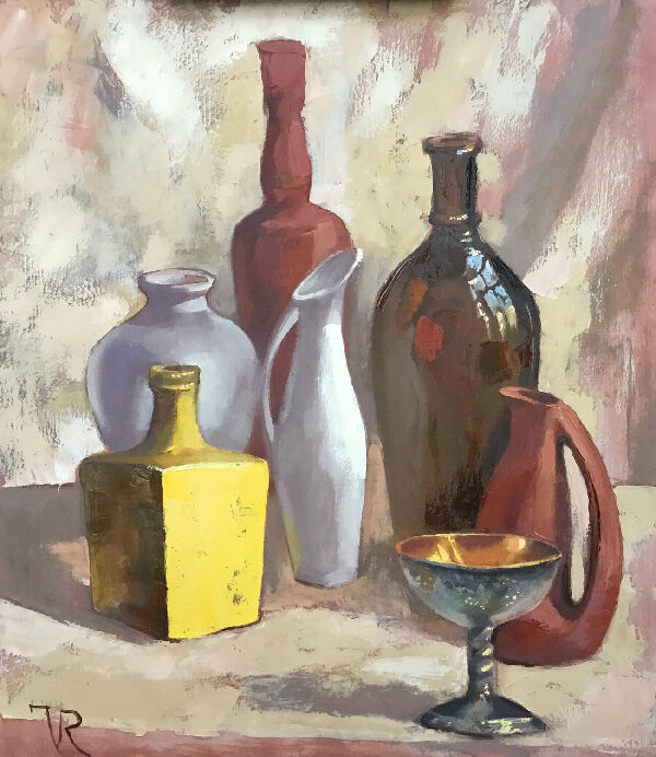 Натюрморт с желтой бутылкой