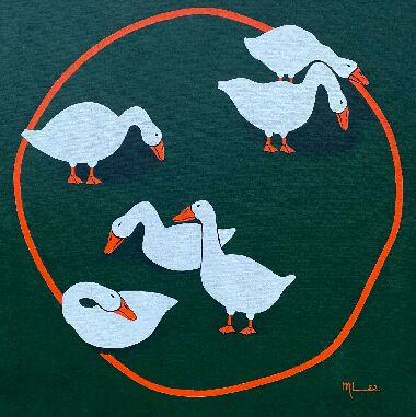 Diptych "Geese - swans"