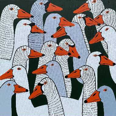 Diptych "Geese - swans"