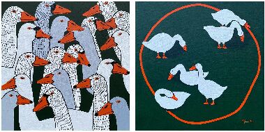 Diptych "Geese - swans"