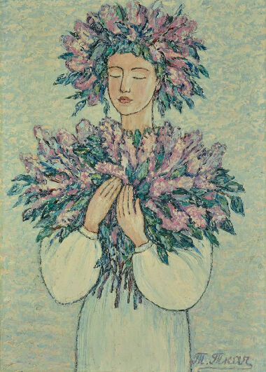 Девушка и сирень