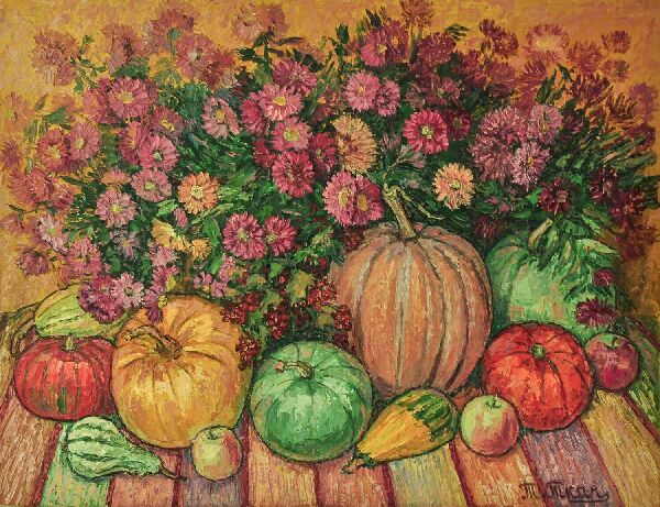 Pumpkins And Oak Trees