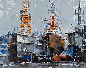 Корабль-маяк AMRUMBANK в плавучем доке