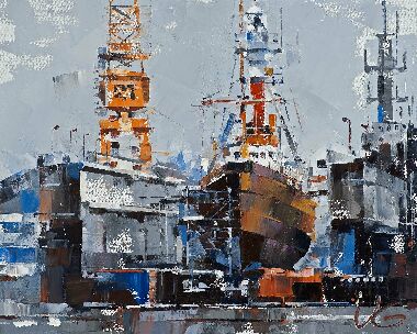 Lighthouse ship AMRUMBANK in the floating dock