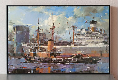 Вантажний корабель CITY OF SWANSEA і буксир FIGHTING COCK