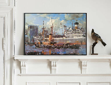 Cargo ship CITY OF SWANSEA and tug FIGHTING COCK