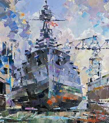 USS TEXAS (BB-35) в сухом доке