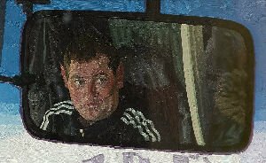 Portrait of a Shuttle Bus Driver Wearing Adidas