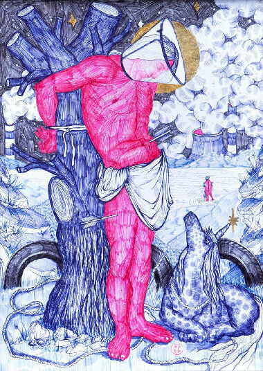 Don’t Touch your Face!  ("St. Sebastian and the Unicorn")