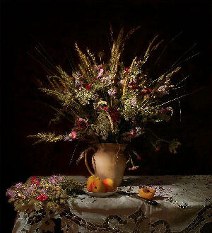 Польовий букет з абрикосами