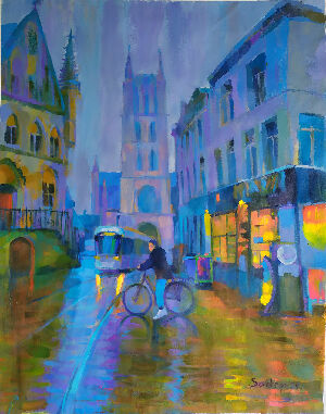 Дождливое утро. Собор Святого Бавона