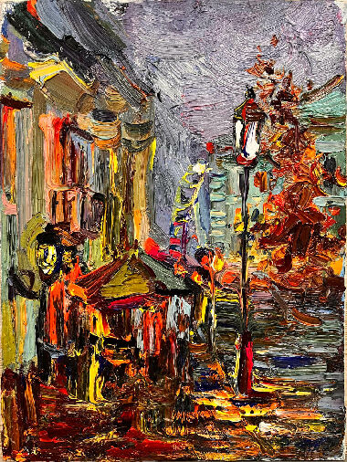 Rainy Evening. Andriivsky Uzviz.