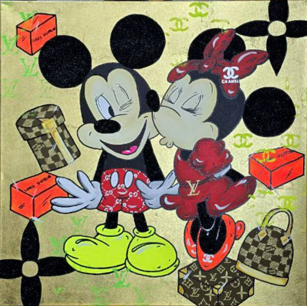 Gold Kiss Mickey and Minnie