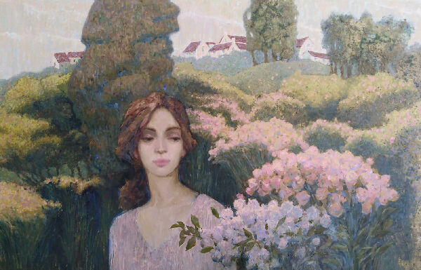 В цветущем саду