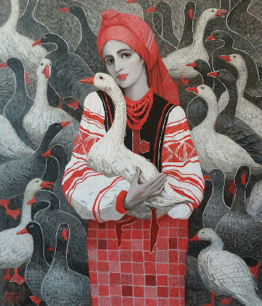 Украинка с гусем