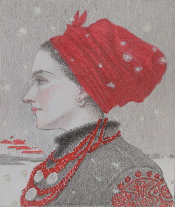 Woman in a Red Scarf