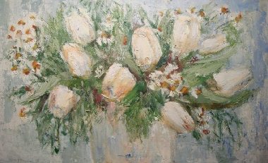 Натюрморт з білими тюльпанами