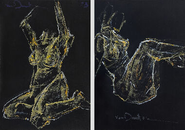 Роботи №18-19 (диптих), серія ЧОРНІ ПАСТЕЛІ