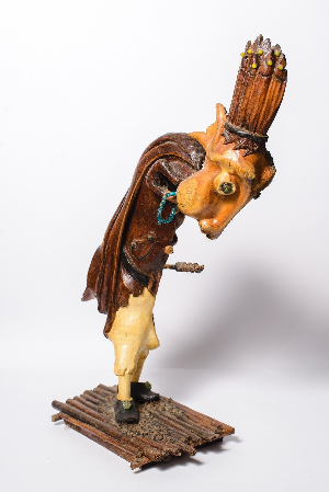 Self-Portrait with a Sword on the Deck against the Background of a Stormy Ocean