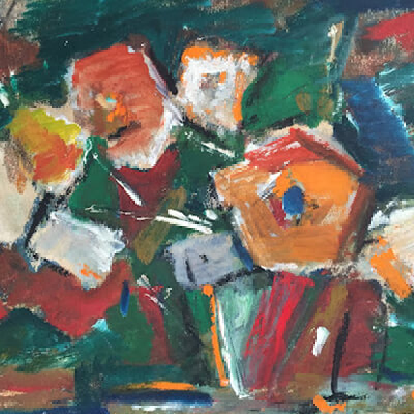 Flowers on green background