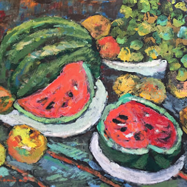 Watermelons and grapes