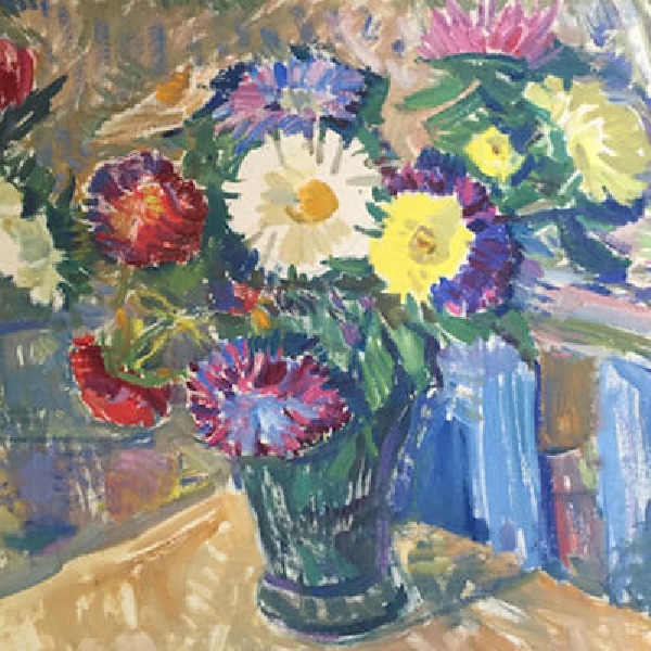 Bouquet in the green vase