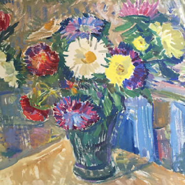 Bouquet in the green vase