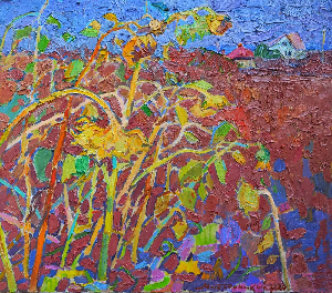 Подсолнечники вечером