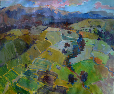 Colored mountain valley