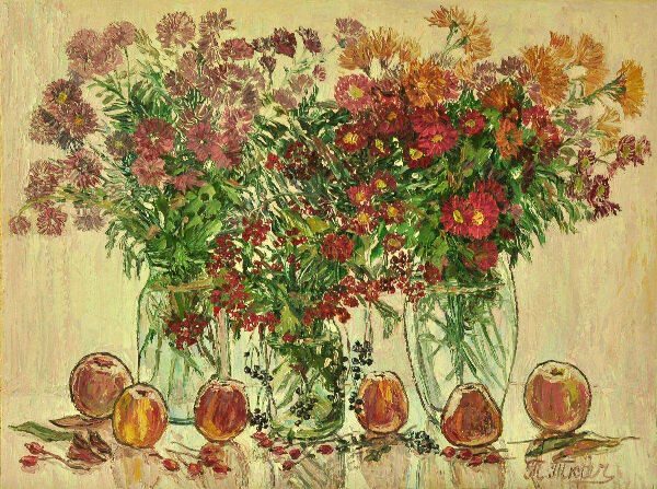 Bouquet in the counter