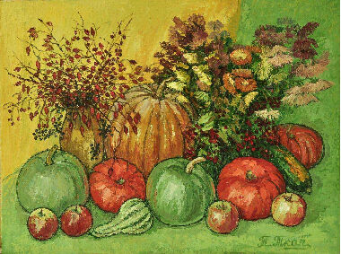 Тыквы и цветы