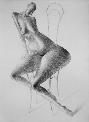Обнаженная на кресле, эскиз
