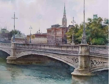 Stockholm. View of the Riddarholmen Church