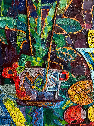 Натюрморт с грузинским гранатом и украинской грушей