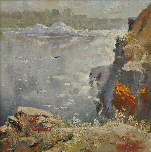 Утренний Днепр. Запорожье