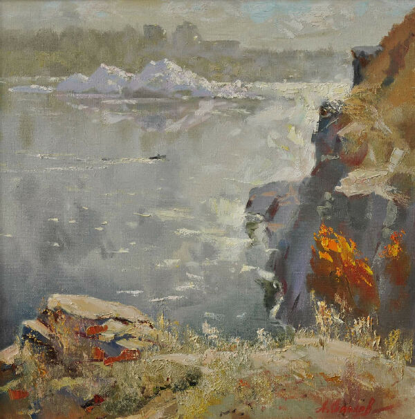 Утренний Днепр. Запорожье