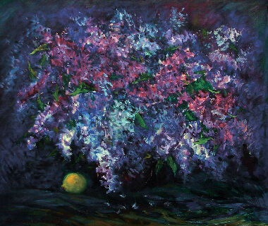 Букет бузку на темному тлі