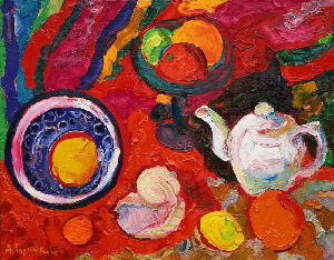 Still life on a red background