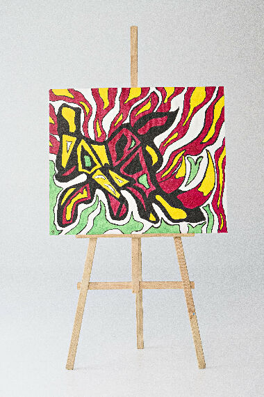 Rhino with the peacock's tale