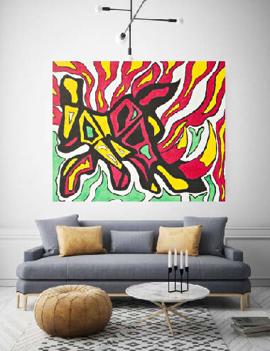 Rhino with the peacock's tale