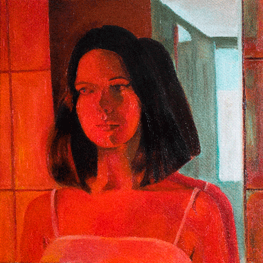 Портрет дівчини в червоному