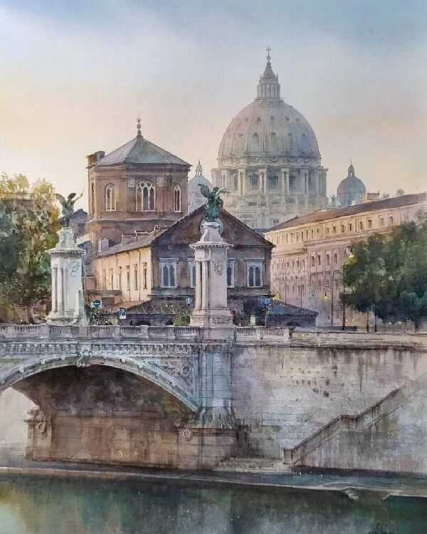 Мост Сант-Анджело. Рим