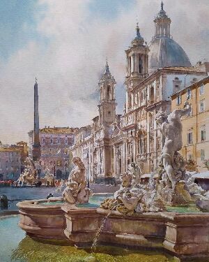 Фонтан на площі Навона. Рим