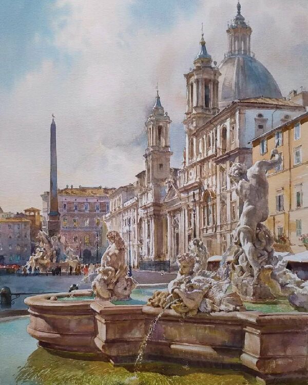 Фонтан на площади Навона. Рим