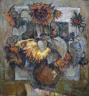 Still life with sunflowers
