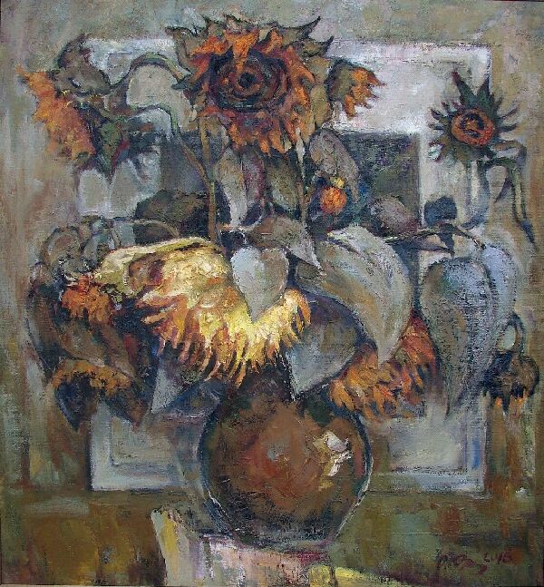 Still life with sunflowers