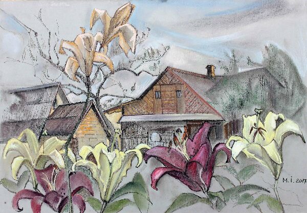 Пейзаж с лилиями