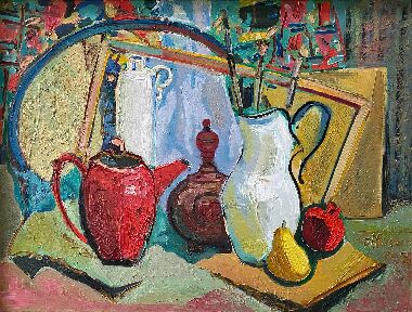 Натюрморт із червоним чайником